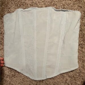 L.A. Hearts Light Blue Strapless Smocked Corset Top